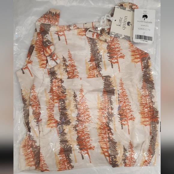 NIB Kate Quinn Tie Pocket Overall Bubble | Sunset Pine - Picture 4 of 5